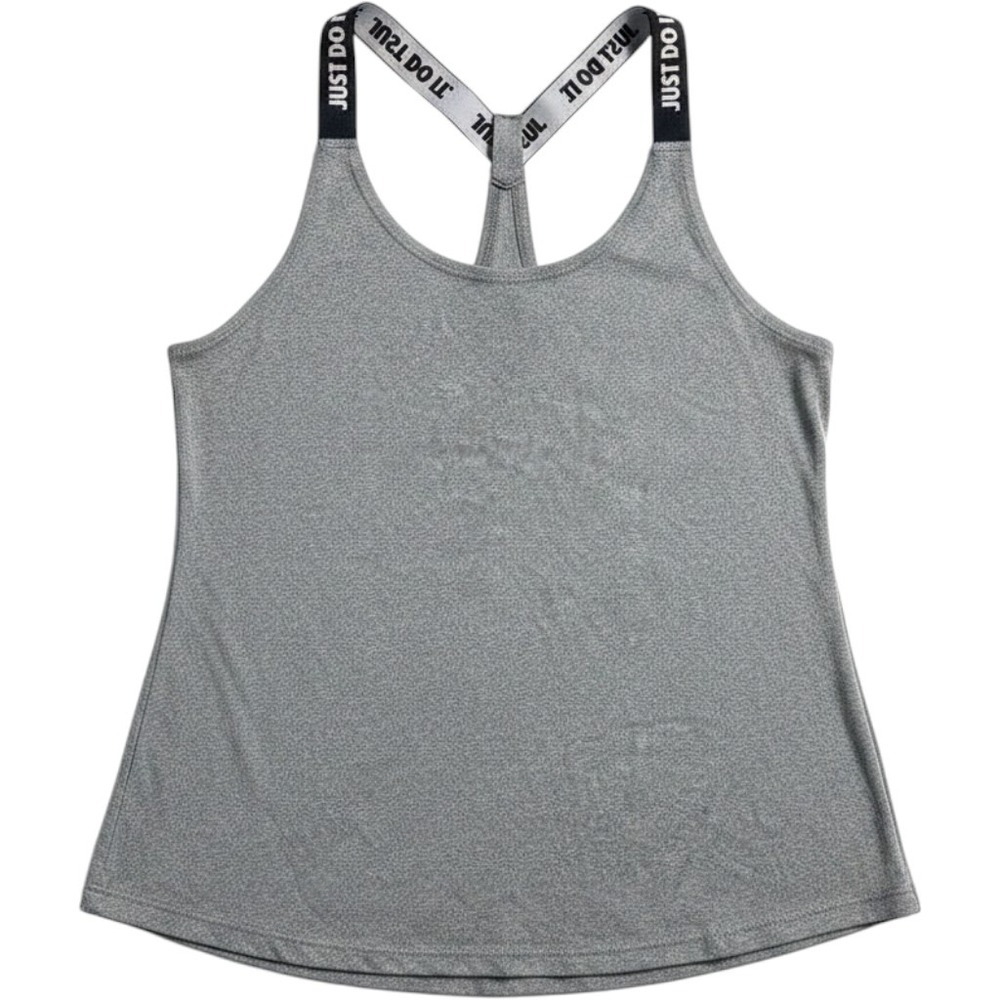 Nike Work Out Tank Top Gray Dri Fit Just Do It Gym Fit Running Athlete Yoga Sz M